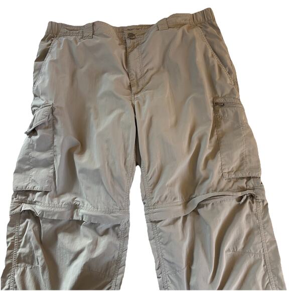 Columbia Convertible Pants Mens 40 x 30 Khaki Cargo Omni Shade Nylon Outdoor - Picture 5 of 16